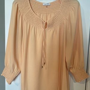 Peach Calvin Klein dress top size Lg Like new